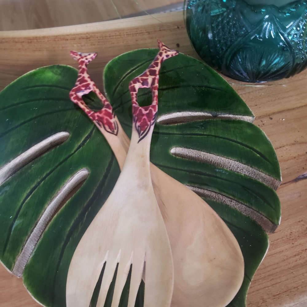 Handcarved African Wooden Spoon Set